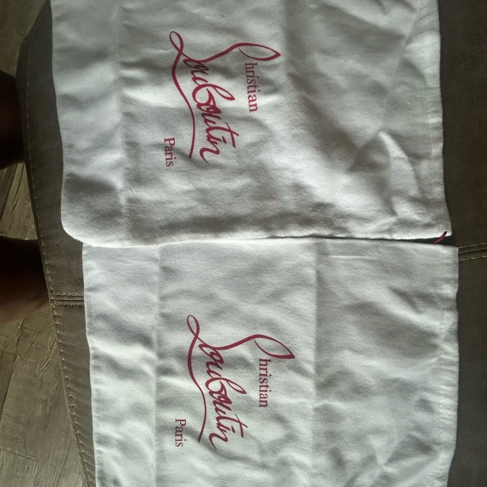 Christian Louboutin White Bags with Red Logo - Picture 1 of 5